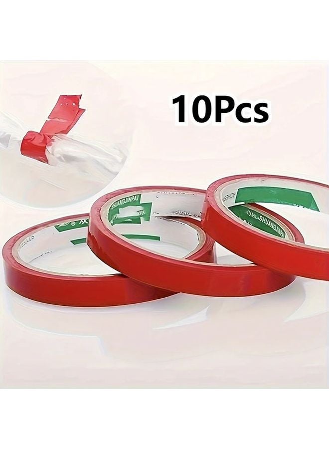 10 Pcs Red PVC Masking Tape Rolls Durable Adhesive for Food Packaging - Image 1