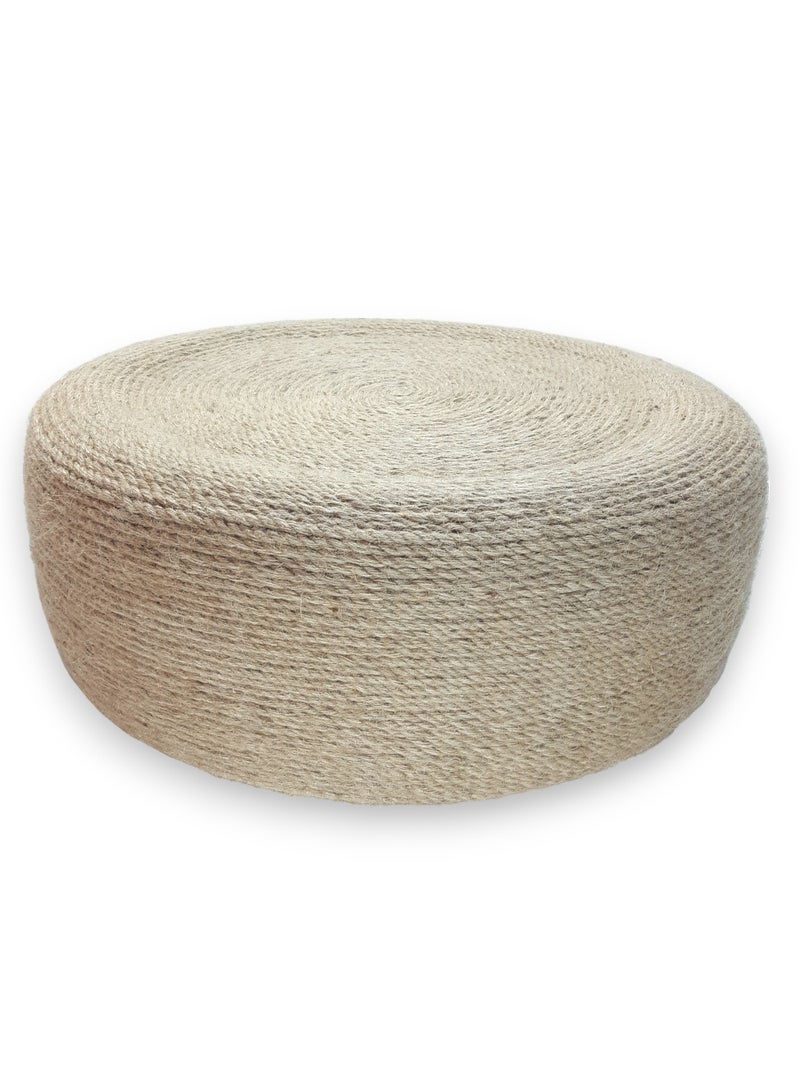 طاولة قهوة دائرية مصنوعة يدوياً من حبال الخيش (60×60×20)  - Image 1