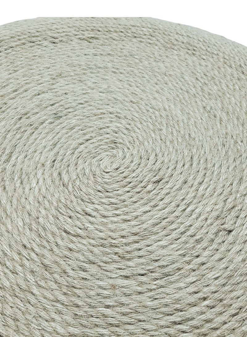 طاولة قهوة دائرية مصنوعة يدوياً من حبال الخيش (60×60×20)  - Image 5