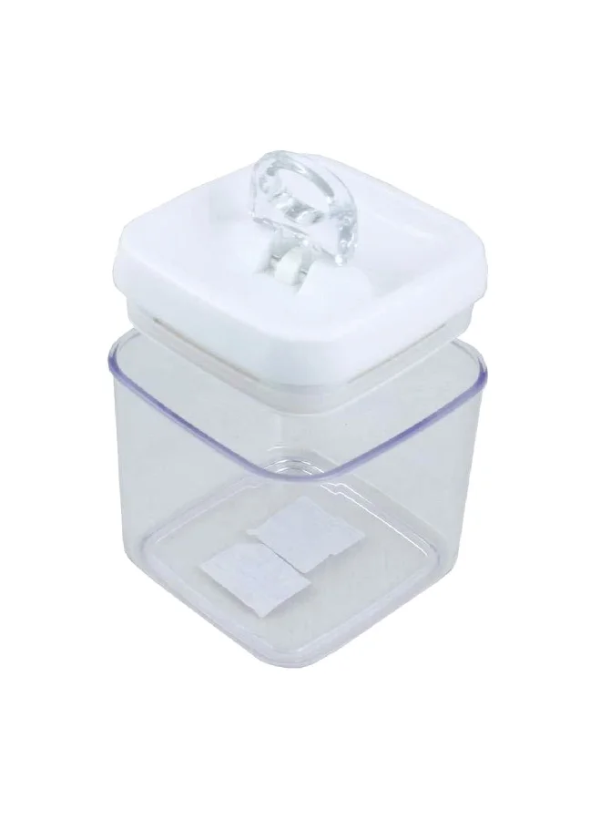 فيلي فيلي فليب-تايت حافظة تخزين طعام مربعة باللونين الشفاف والأبيض بسعة 1 لتر