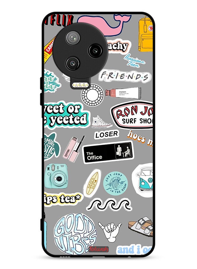 Tolwak Infinix Note 12 Pro 4G Protective Case Cover Good Vibes Stickers - Image 1