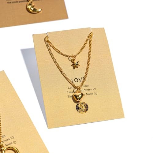 DULI Tempus Studio Fashion 5 Pcs Combo Latest Stylish Love Spinner, Lock & Heart, Crescent Moon, Leaf and Evil Eye Charm Necklace Jewellery Set for Women Pendant Necklace Gifts for Girls - Image 5