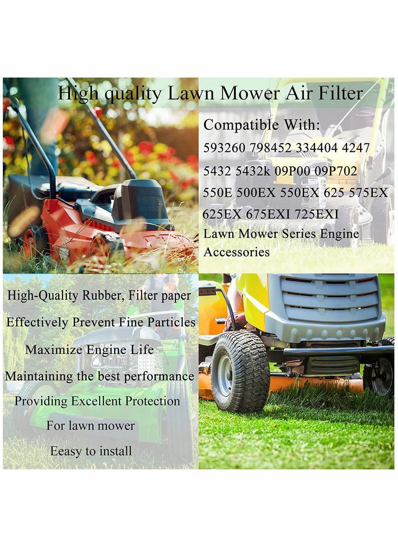 SYOSI Air Filter 593260 798452 334404 Lawn Mower Air Cleaner Cartridge Filter for 4247 5432 5432k 09P00 09P702 550E 500EX 550EX 625 575EX 625EX 675EXI 725EXI Mower Series Engine Accessories (2 PCS) - Image 5