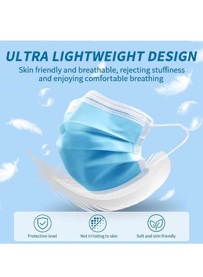 Blue Disposable Face Masks  50 Pack,3-Ply Breathable Mask For Adults,Great For Outdoors,Home, Office, School - Image 5