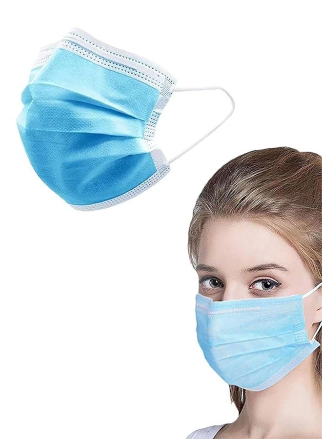 Blue Disposable Face Masks  50 Pack,3-Ply Breathable Mask For Adults,Great For Outdoors,Home, Office, School - Image 1