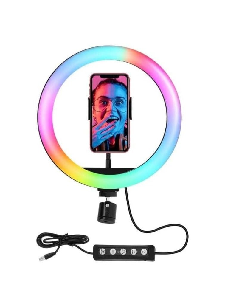 RGB LED Ring Light 25cm with Tripod Stand – Soft Lighting for TikTok, Live Streaming & Video Recording – Model MJ26.00 - Image 2