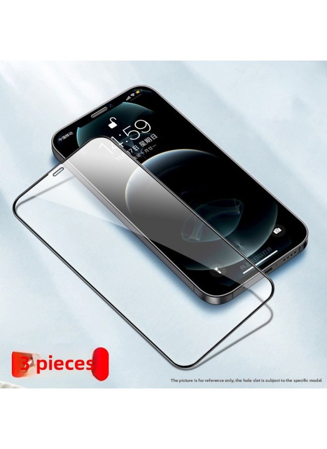 Generic For 13 For Iphone 14Plus Tempered Film For Iphone15Pro 16 Anti-peep Film 12 11 Full Screen Coverage XR XS-Colour:[9d Full Screen★Hd】tempered Film—black Edges★3-pack-Size:For Iphone 12 Mini  - Image 1