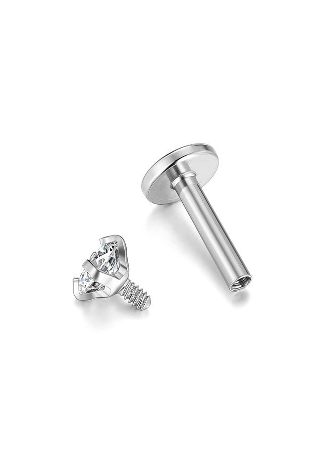 PiercingJ 2-4pcs 16g 316L Stainless Steel 3mm Cubic Zirconia Labret Monroe Lip Ring/Tragus/Helix Earring,6-12mm Bar Length 1 - Image 3