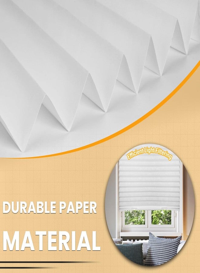 Touri 6 Packs Pleated Blackout Blinds, Temporary Blinds for Indoor Windows, Light Filtering Paper Shade, Easy to Cut and Install, 36" W x 72" L, White, Black Out Window Cover with 12 Clips - Image 5