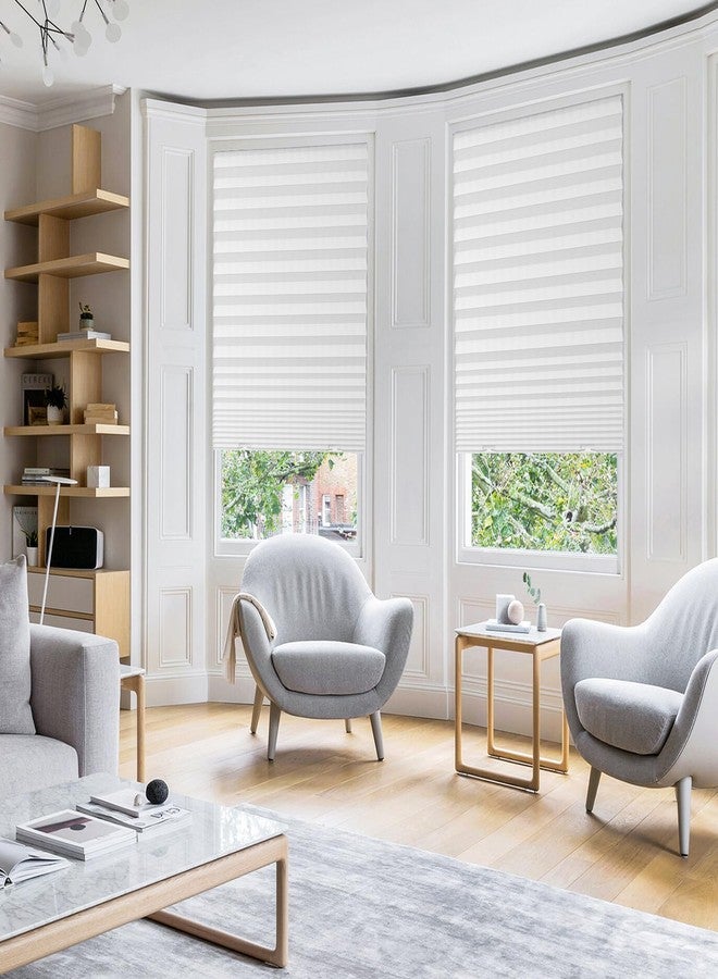 Touri 6 Packs Pleated Blackout Blinds, Temporary Blinds for Indoor Windows, Light Filtering Paper Shade, Easy to Cut and Install, 36" W x 72" L, White, Black Out Window Cover with 12 Clips - Image 2