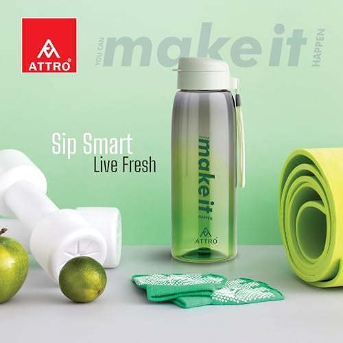 ATTRO Sip Star Plastic Water Bottle – 1000ml, Green, BPA Free, Leak-Proof, Durable Sports & Travel Bottle, Ideal for Gym, Office, School, Outdoor & Daily Use - Image 3