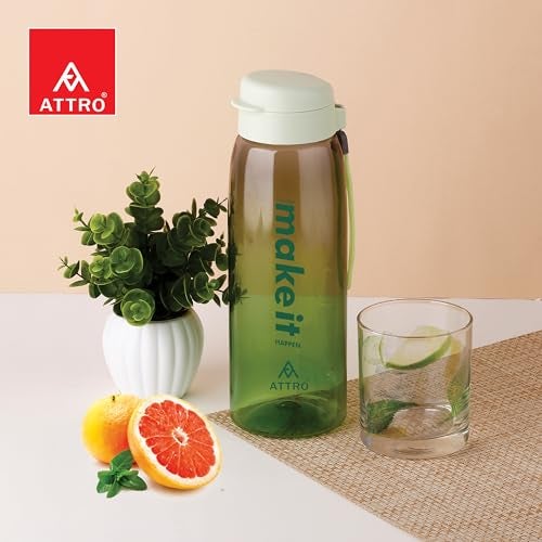ATTRO Sip Star Plastic Water Bottle – 1000ml, Green, BPA Free, Leak-Proof, Durable Sports & Travel Bottle, Ideal for Gym, Office, School, Outdoor & Daily Use - Image 4