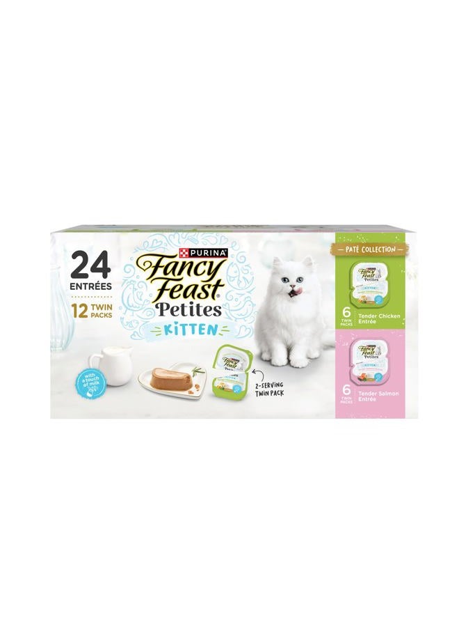 Fancy Feast Purina Fancy Feast Petites Kitten Tender Pate Gourmet Wet Kitten Food Variety Pack - 12 ct. Tub - Image 1