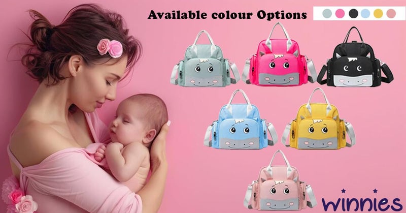 Winnies Diaper Tote Cum Backpack Maternity Bag for Moms | Stylish Lightweight Mother Bags with Zipper Closure & Adjustable Shoulder Strap | Baby Travel Organiser (Blue) - Image 4