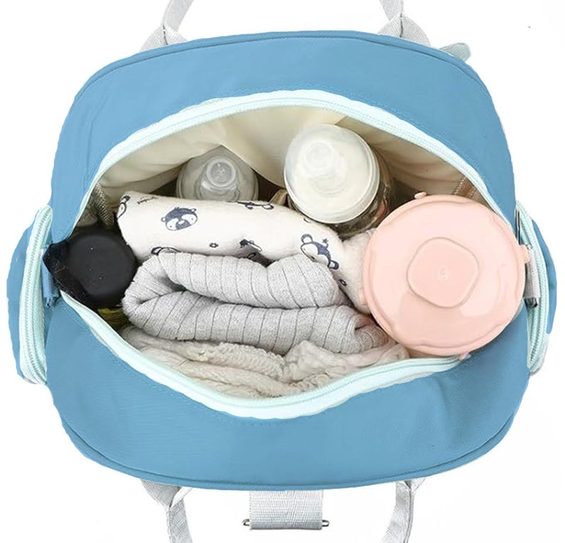 Winnies Diaper Tote Cum Backpack Maternity Bag for Moms | Stylish Lightweight Mother Bags with Zipper Closure & Adjustable Shoulder Strap | Baby Travel Organiser (Blue) - Image 3