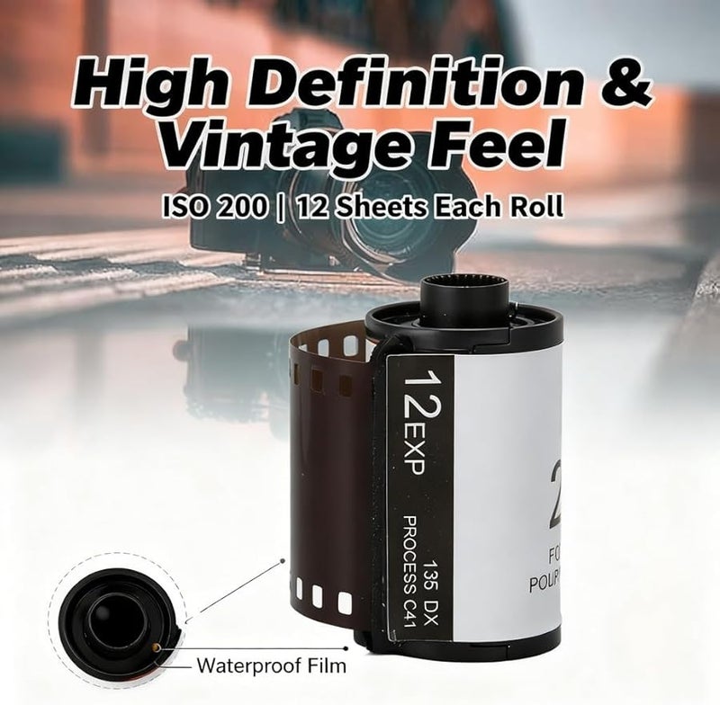 35mm Color Film Roll ISO 200 24 Exposures 2 Pack Vintage Negative for 135 Cameras - Image 3