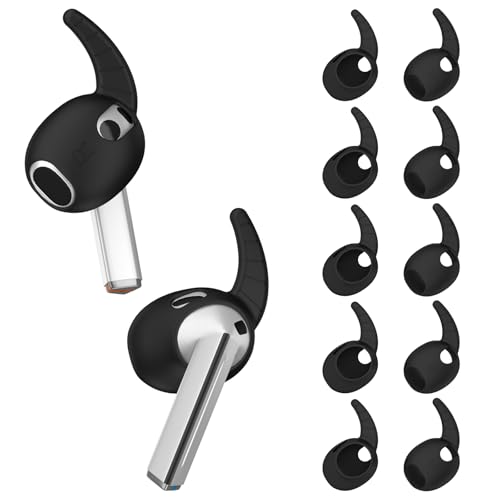 TUDIOW [5 Pairs] Ear Hooks Covers for Samsung Galaxy Buds 3, Anti-Slip Sport Ear Tips Covers Silicone Wingtip Anti Scratches Eartip Galaxy Buds 3 Earbuds Accessories -Black - Image 1