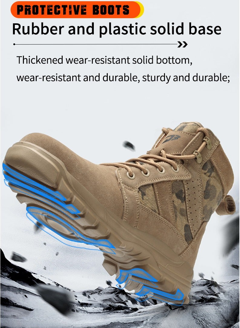 general High-Top Safety Work Shoes for Men - Steel Toe, Puncture & Smash Resistant, Wear-Resistant, Anti-Skid, Air Cushioned Protection Sneakers for Outdoor & Heavy Duty Jobs - Image 5