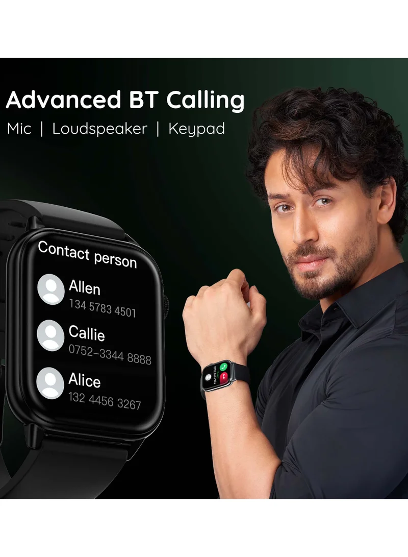 بيبل Pebble Orion Max 1.91" High Resolution Curved Display with Ultra-Thin Dial and Bluetooth Calling - Jet Black (Multi Color)