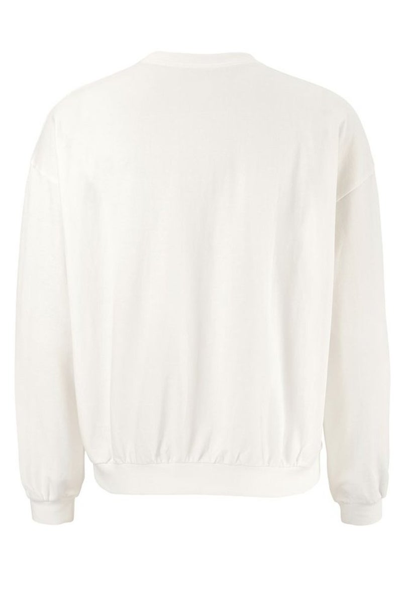 Tchibo سويت شيرت مزخرف بياقة دائرية للنساء، أبيض - Image 3