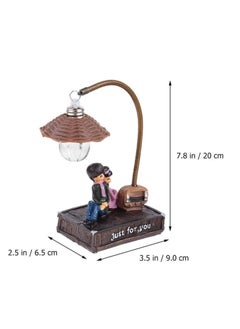 SYOSI Bedroom Couple Night Light, "JUST FOR YOU" Desktop Light Ornament, Creative Pastoral Tree Stump Resin Decoration Cute Table Lamp, 9 * 6.5 * 20cm Night Light Birthday Gift for Women Girls  - Image 3