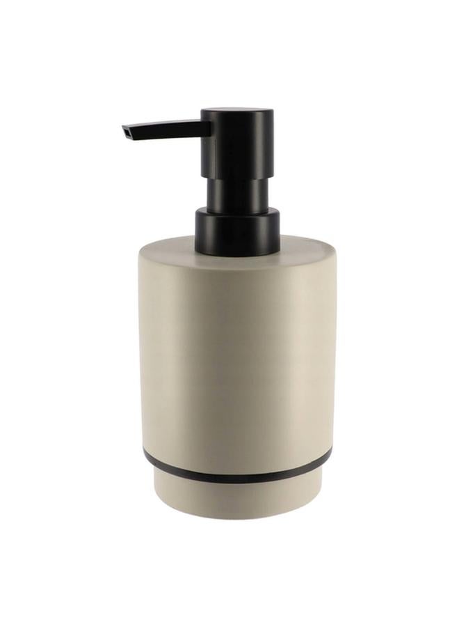 Tendance Elegant Design Round Polyresin Soap Dispenser Beige And Black 290Ml Aa62140169 - Image 1
