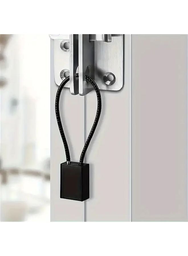 Red Heavy Duty Steel Cable Lock 3.35in Anti Theft Security For Cabinet Drawer Gate - Image 4