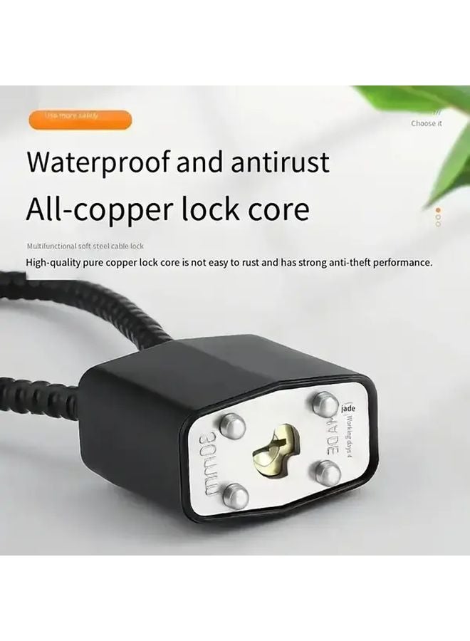 Red Heavy Duty Steel Cable Lock 3.35in Anti Theft Security For Cabinet Drawer Gate - Image 5