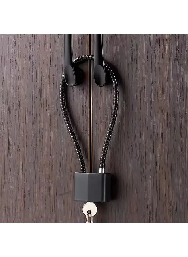 Red Heavy Duty Steel Cable Lock 3.35in Anti Theft Security For Cabinet Drawer Gate - Image 2