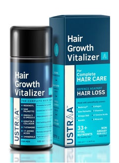USTRAA Hair Growth Vitalizer 100ml – Clinically Tested | Hair Oil With Redensyl, Saw Palmetto, Vitamins, Amino Acids, Keratin, Wheatgerm & Jojoba Oil