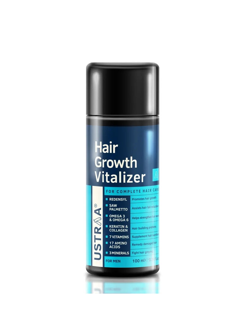 Ustraa - USTRAA Hair Growth Vitalizer 100ml – Clinically Tested | Hair Oil With Redensyl, Saw Palmetto, Vitamins, Amino Acids, Keratin, Wheatgerm & Jojoba Oil - Image 1