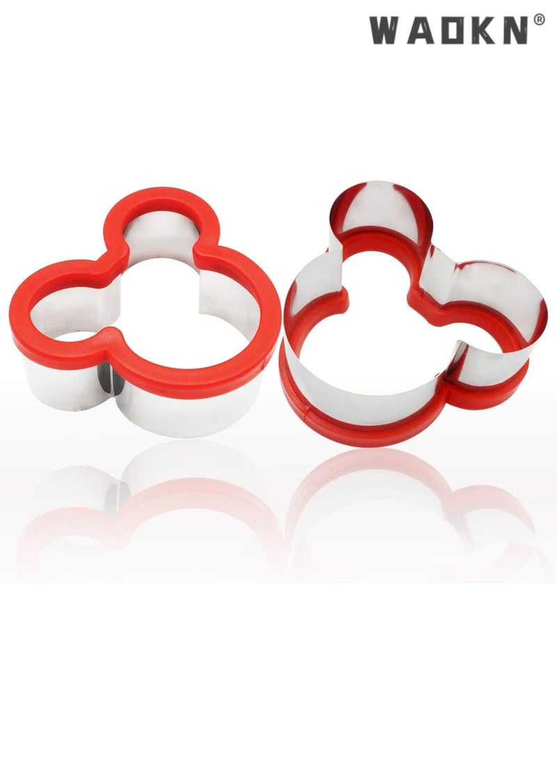 Stainless Steel Sandwiches Cutter, Mickey Mouse Face Shape Cookie Cutter, Food Grade Stainless Steel Biscuit Mold Cookie Cutter for Kids Suitable for Cakes and Cookie