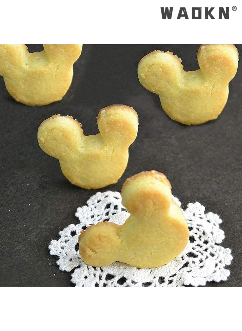 Stainless Steel Sandwiches Cutter, Mickey Mouse Face Shape Cookie Cutter, Food Grade Stainless Steel Biscuit Mold Cookie Cutter for Kids Suitable for Cakes and Cookie