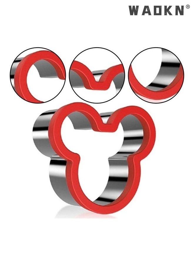 Stainless Steel Sandwiches Cutter, Mickey Mouse Face Shape Cookie Cutter, Food Grade Stainless Steel Biscuit Mold Cookie Cutter for Kids Suitable for Cakes and Cookie
