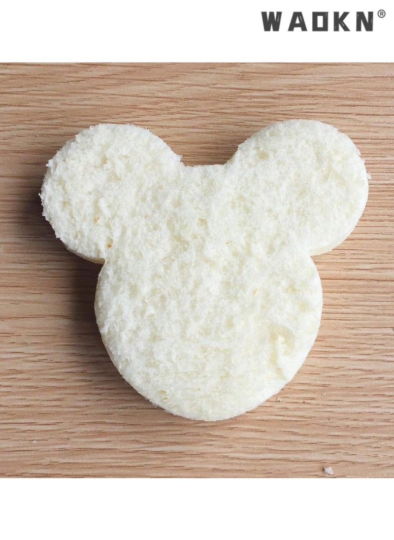 Stainless Steel Sandwiches Cutter, Mickey Mouse Face Shape Cookie Cutter, Food Grade Stainless Steel Biscuit Mold Cookie Cutter for Kids Suitable for Cakes and Cookie