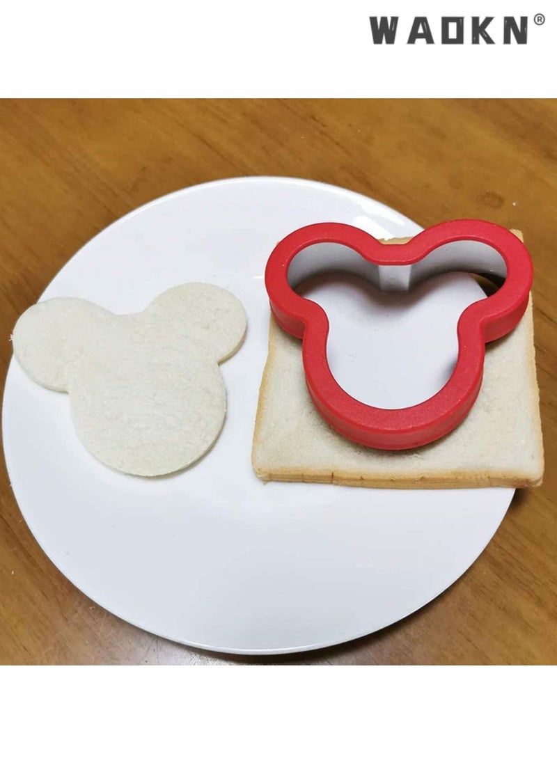 Stainless Steel Sandwiches Cutter, Mickey Mouse Face Shape Cookie Cutter, Food Grade Stainless Steel Biscuit Mold Cookie Cutter for Kids Suitable for Cakes and Cookie