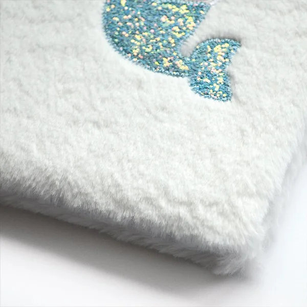 Kagito Mermaid Plush Striped Notebook A5