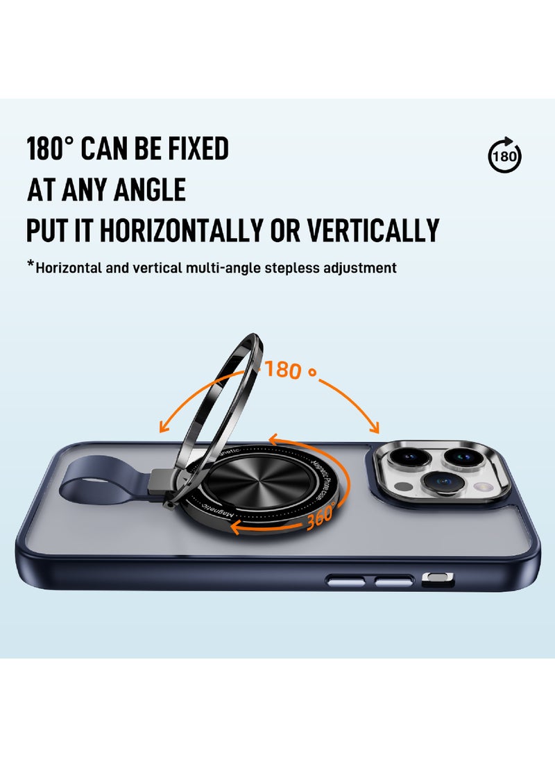 Rock Pow For iPhone 14 Pro Magnetic Ring Case [Compatible with MagSafe Charging] 360° Rotatable Grip Holder Kickstand Slim fit Non-Slip Shockproof Phone Case for iPhone 14 Pro 6.1'' - Image 4