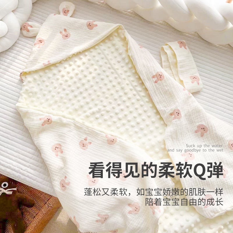 Doudou blanket bag newborn baby discharged pure cotton autumn and winter rabbit delivery room swaddling bag newborn summer wrap quilt - Image 4