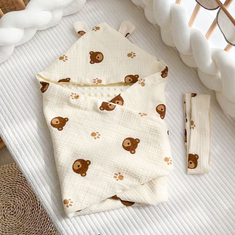 Doudou blanket bag newborn baby discharged pure cotton autumn and winter rabbit delivery room swaddling bag newborn summer wrap quilt - Image 1