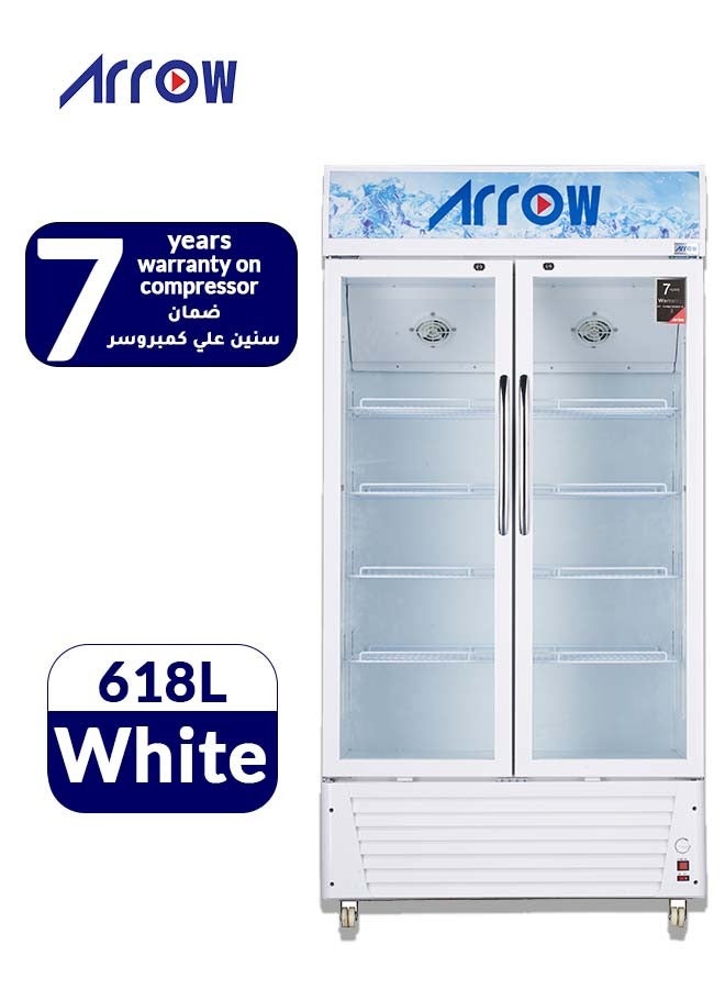 Arrow 618L Display Refrigerator, 21.8 Cubic Feet, Manual Defrost, Mechanical Control, 4 Wire Shelves, Inner Light, White Interior, Max Noise Level 42dB | Model Name: RO-650SCK - Image 1