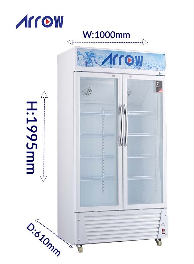 Arrow 618L Display Refrigerator, 21.8 Cubic Feet, Manual Defrost, Mechanical Control, 4 Wire Shelves, Inner Light, White Interior, Max Noise Level 42dB | Model Name: RO-650SCK - Image 5