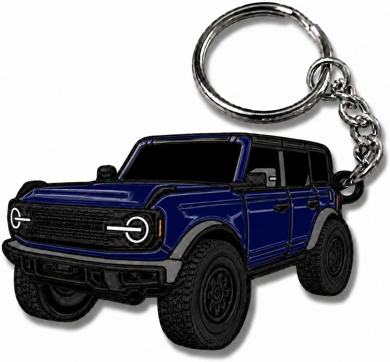 FOUR WHEEL BEAST Bronco Keychain Accessories 4 door key chain Fob Cover Cool Mods compatible with Ford Bronco 2021 2022 2023 - Image 1