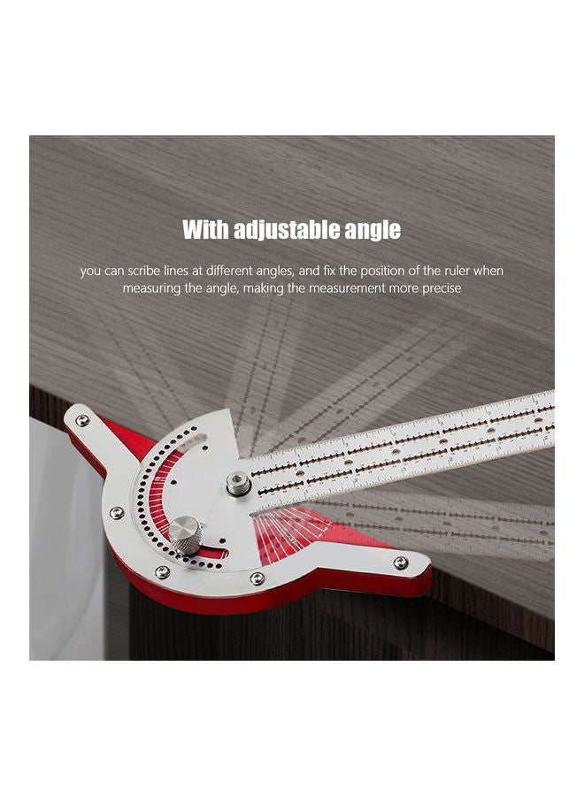 NIBEMINENT Multi-Functional Measuring Ruler Silver/Red  - Image 2