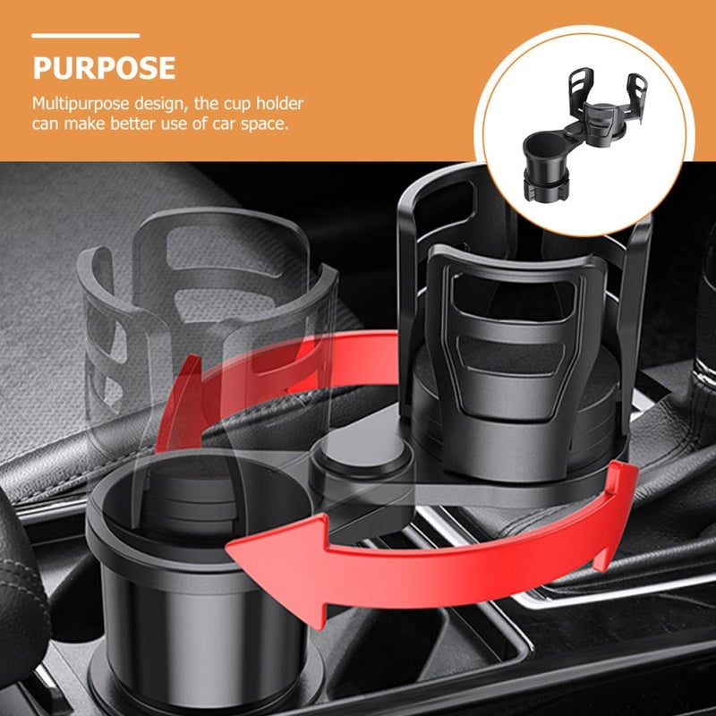 Car Cup Holder Expander Dual Slot Multifunctional Vehicle Mounted Drink Holder with Storage Box Compatible for Travel and Daily Use - Image 4