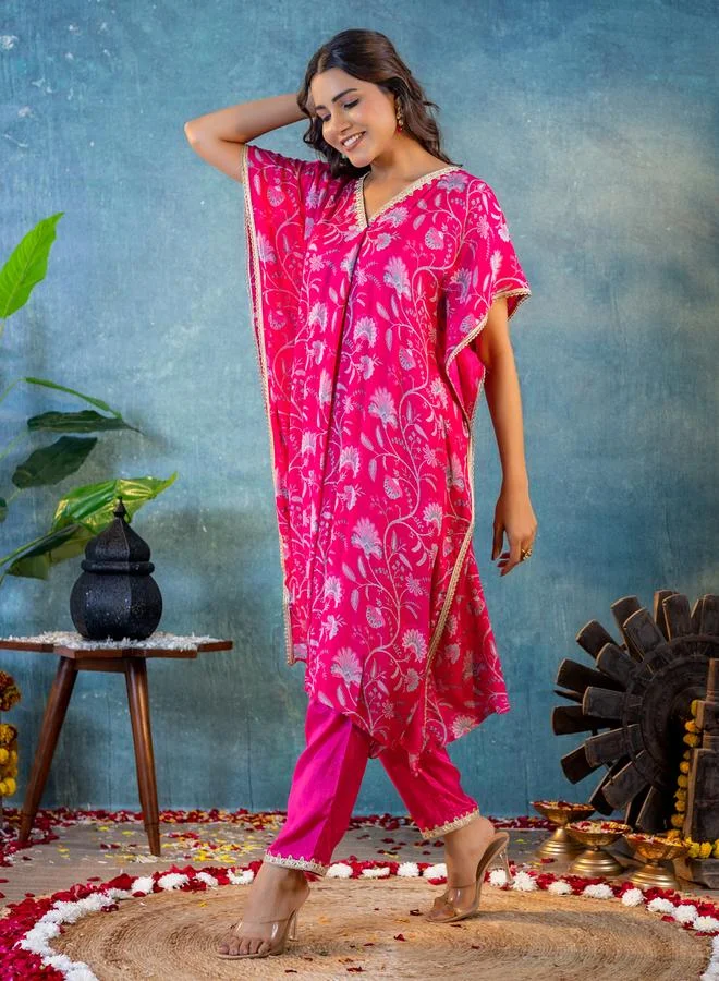 KASYA Women V Neck Kaftan and Pants Co-Ords