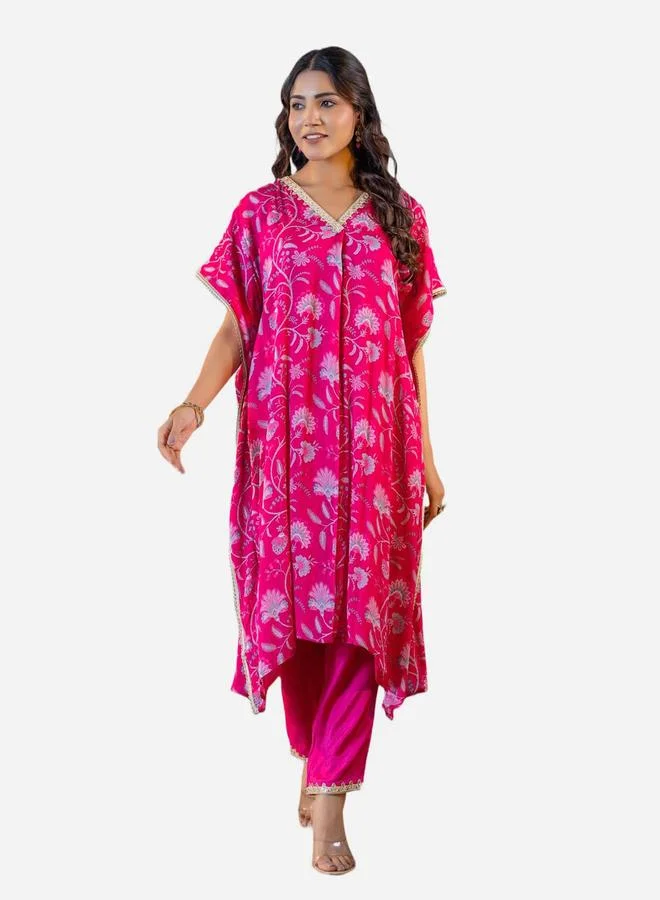 KASYA Women V Neck Kaftan and Pants Co-Ords