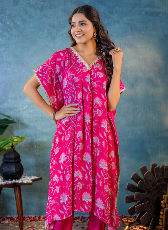 KASYA Women V Neck Kaftan and Pants Co-Ords - Image 3