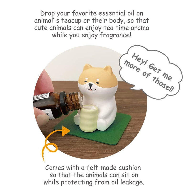 Terra Distribution Stone Diffuser Tea-Drinking Animals [ Designed in Japan] Non Electric Passive Diffuser for Essential Oil and Aromatherapy (Ceramic/Clay) (Tea-Drinking Capybara) - Image 3