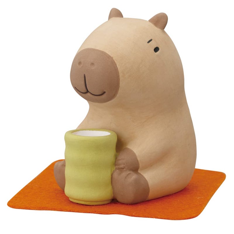 Terra Distribution Stone Diffuser Tea-Drinking Animals [ Designed in Japan] Non Electric Passive Diffuser for Essential Oil and Aromatherapy (Ceramic/Clay) (Tea-Drinking Capybara) - Image 1